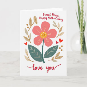 Crimson Heart Mothers Day Wish Card