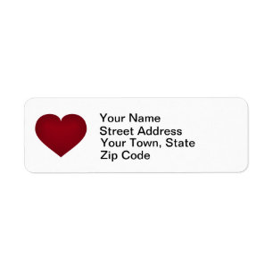 Crimson heart return address label