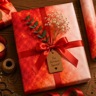 Crimson Heatfall Wrapping Paper Sheet