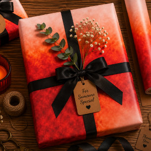 Crimson Heatfall Wrapping Paper Sheet