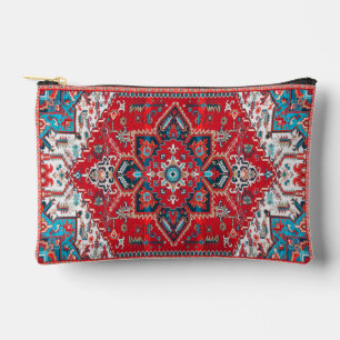 Crimson Heirloom: Moroccan Heritage Rug Art Accessory Pouch