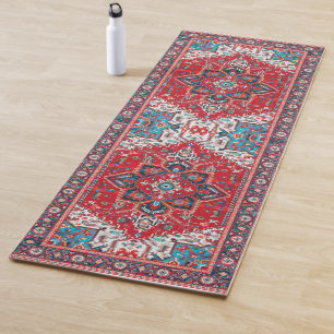 Crimson Heirloom: Moroccan Heritage Rug Art Yoga Mat