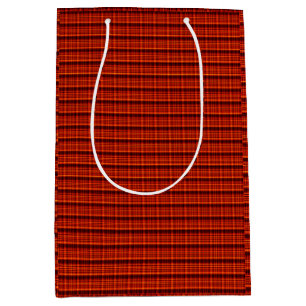Crimson Highland Charm; Red Tartan Print Medium Gift Bag