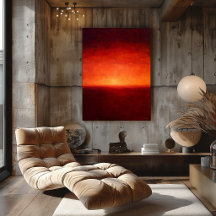 Crimson Horizon Abstract With Glowing Orange Light