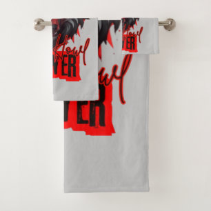 Crimson Howl Wolf Intense Anime Design Bath Towel Set