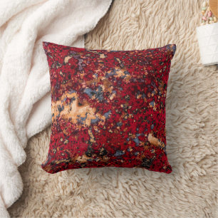Crimson Lava Molten Speckled Enamel Cushion