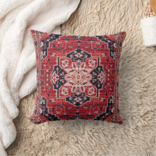Crimson Legacy – Traditional Boho Moroccan Artwork Cushion