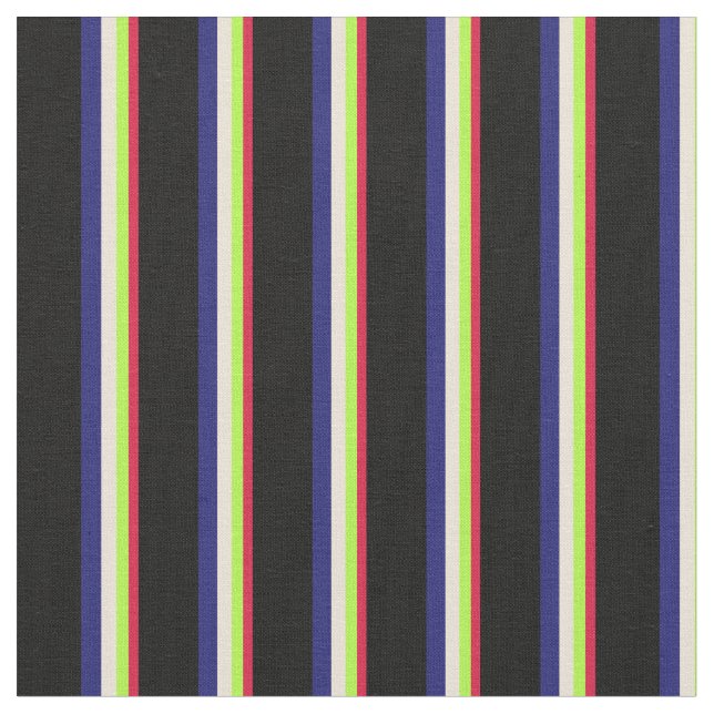 Crimson, Light Green, Bisque, Midnight Blue, Black Fabric (Close Up)