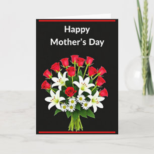 Crimson Line Floral Card