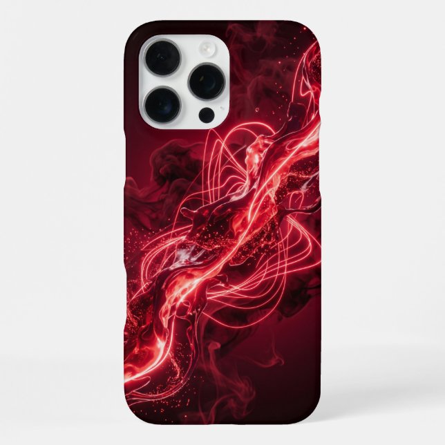 Crimson Liquid Dream Glowing Neon Art iPhone Case (Back)