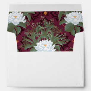 Crimson Lotus Elegance Pattern - The White Lotus Envelope