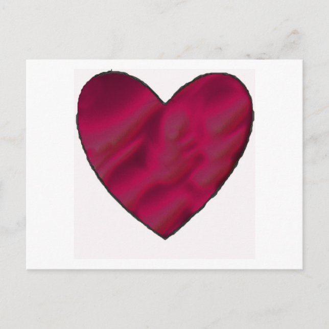 Crimson Love Heart Postcard (Front)