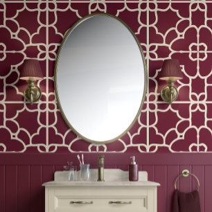 Crimson Majesty - Burgundy & Cream - Sophisticated Wallpaper