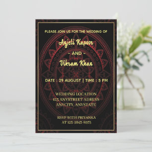 Crimson Mandala Elegance Invitation