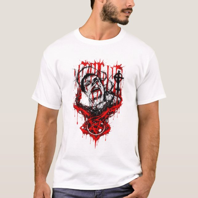 Crimson Martyr – Gothic Horror Metal Design T-Shirt (Front)