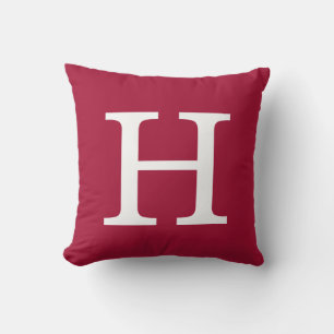 Crimson Monogram Cushion