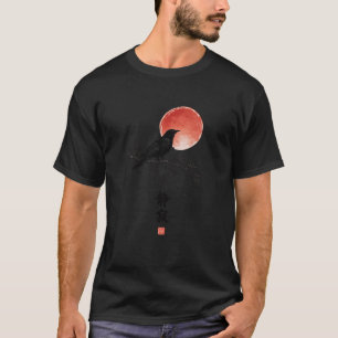 Crimson Moon Raven Dark Gothic Japanese Aestheti T-Shirt
