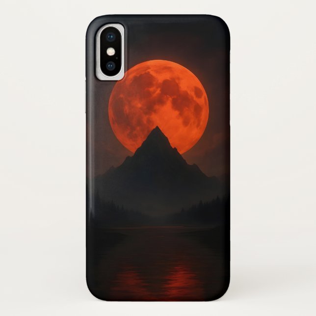 Crimson Moonrise Mountain Mobile Case (Back)