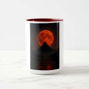 Crimson Moonrise Mountain Mug