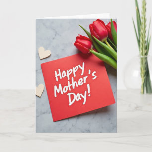 Crimson Mothers Day Hearts Card
