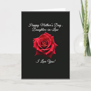 Crimson Mothers Day Rose Card