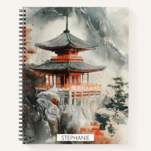 Crimson Mountain Pagoda Ink Wash (3) Notebook