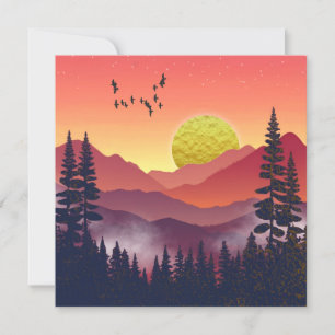 Crimson Mountains Landscape