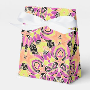 Crimson , multi-coloured mandala favour box