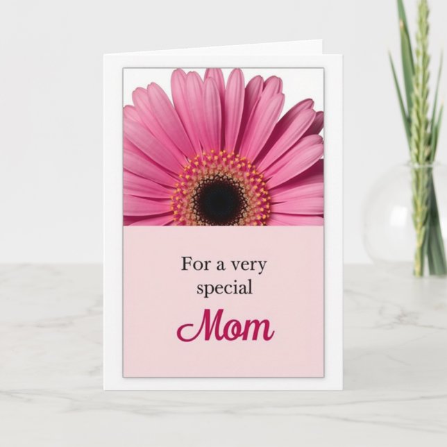 Crimson Mum Script Mothers Day Card (Front)