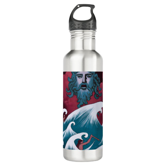 Crimson Neptune Oil Painting 710 Ml Water Bottle (Front)