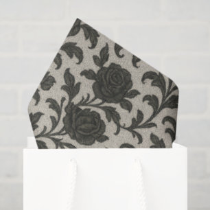 Crimson Nocturne Bloom Victorian Tissue Paper