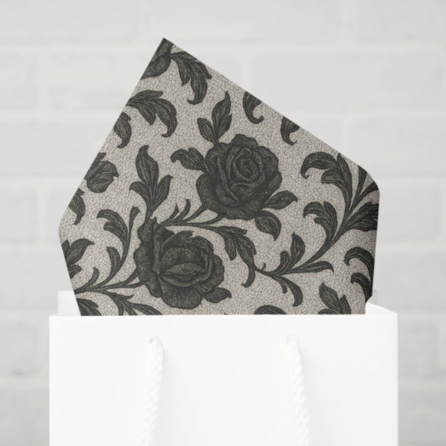 Crimson Nocturne Bloom Victorian  Tissue Paper (Gift Bag)