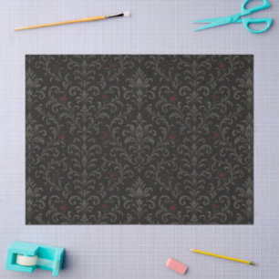 Crimson Nocturne Bloom Victorian Tissue Paper