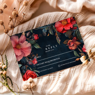 Crimson Noir Wedding  RSVP Card