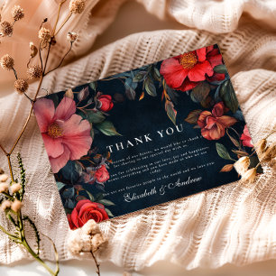 Crimson Noir Wedding Thank You Card