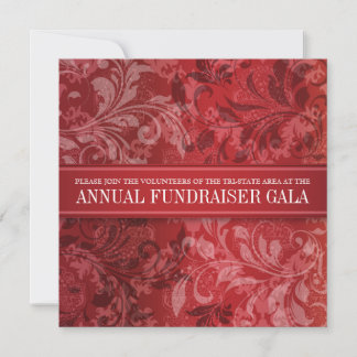 Crimson Paisley Swirl Event Invitation