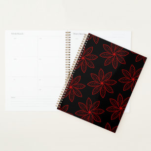 Crimson Pattern on Black  Planner