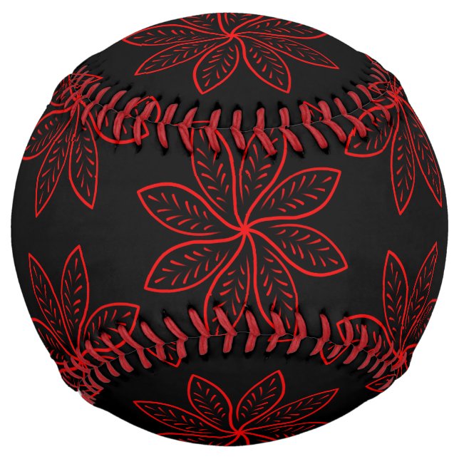 Crimson Pattern on Black  Softball (Front)