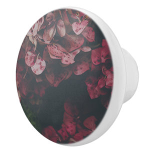 Crimson Petal Shadow Ceramic Knob