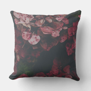 Crimson Petal Shadow Throw Pillow