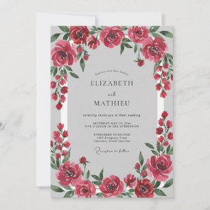 Crimson Petal Wedding Invitation