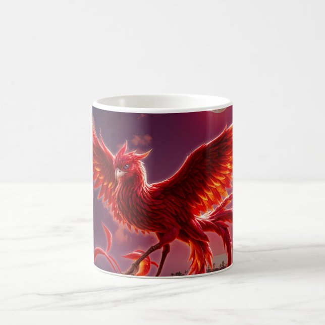 Crimson Phoenix of the Moonlit Tide.  Coffee Mug (Center)