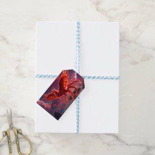 Crimson Phoenix of the Moonlit Tide. Gift Tags