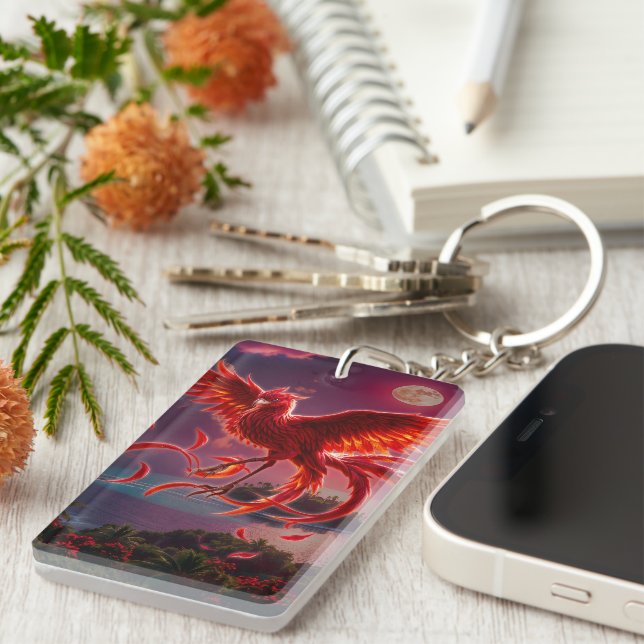 Crimson Phoenix of the Moonlit Tide.  Key Ring (Front Right)