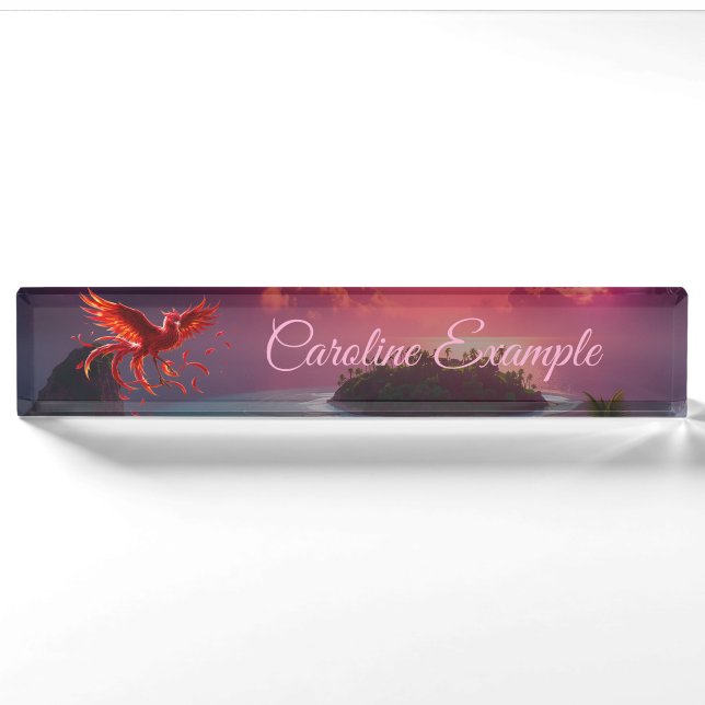 Crimson Phoenix of the Moonlit Tide.  Nameplate (Front)