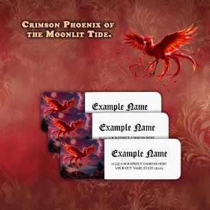 Crimson Phoenix of the Moonlit Tide.  Return Address Label