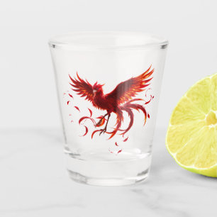 Crimson Phoenix of the Moonlit Tide. Shot Glass