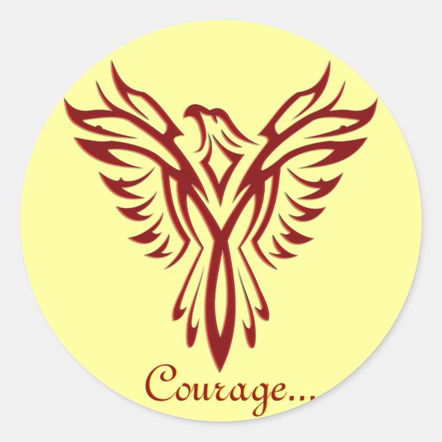 Crimson Phoenix Rising envelope sealers Classic Round Sticker (Front)