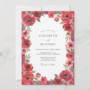 Crimson Poppy Wedding Invitation