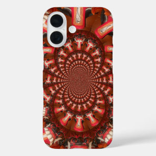 Crimson Pulse   Kaleidoscope Tongue Abstract Art   iPhone 16 Case